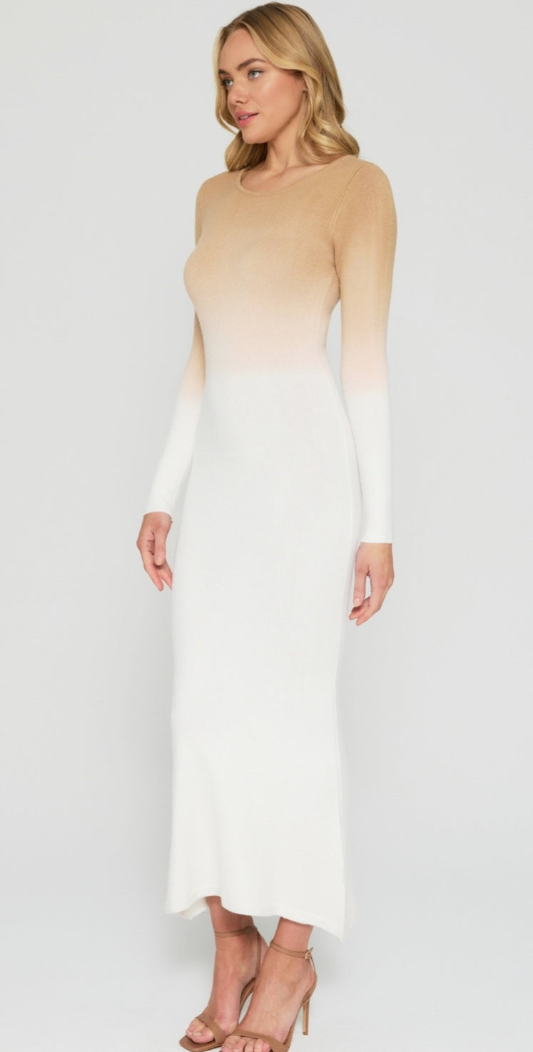 Ombre Textured Knit Maxi Dress