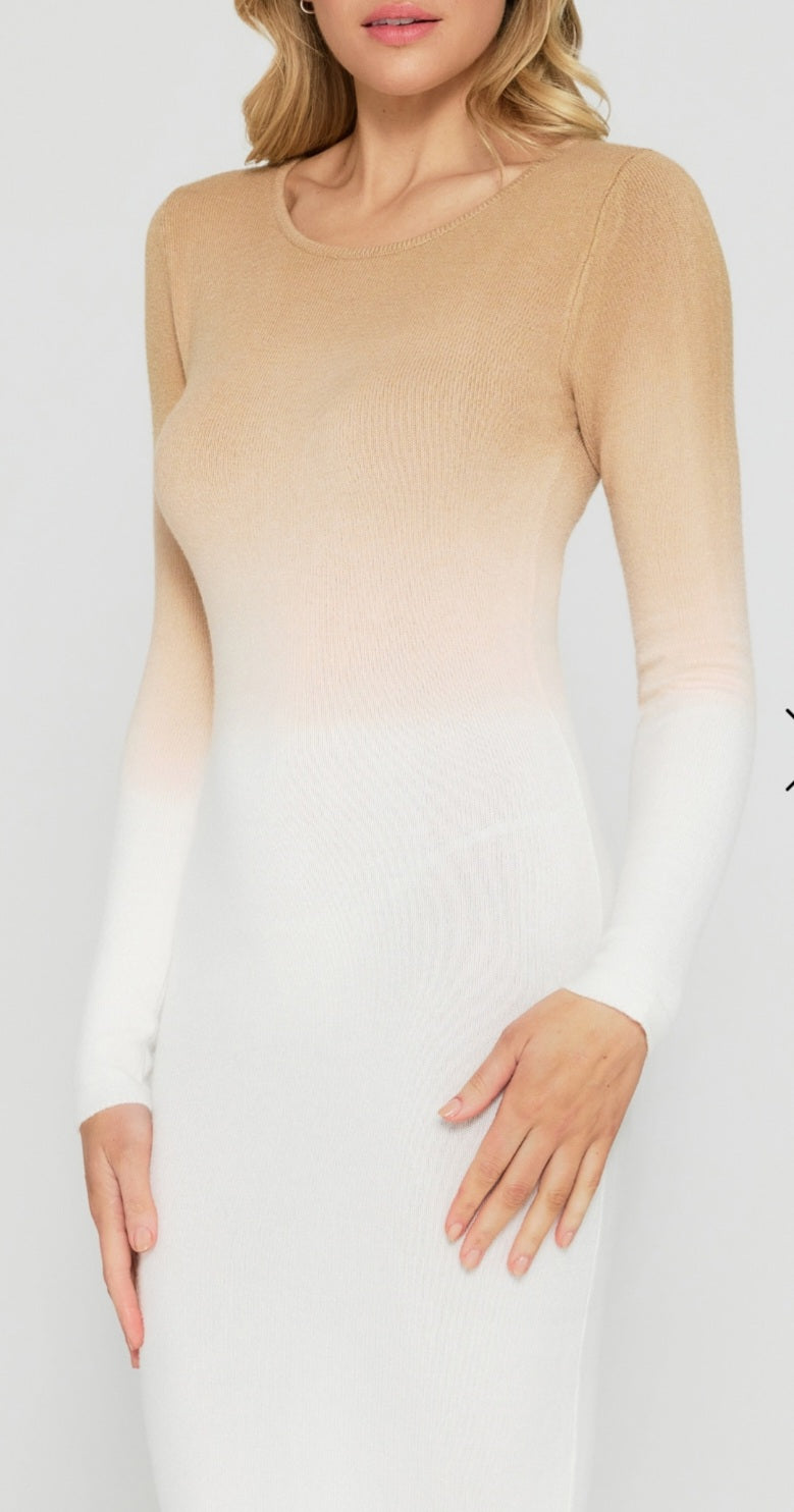 Ombre Textured Knit Maxi Dress