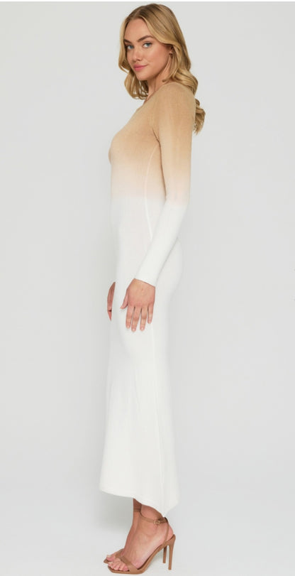 Ombre Textured Knit Maxi Dress