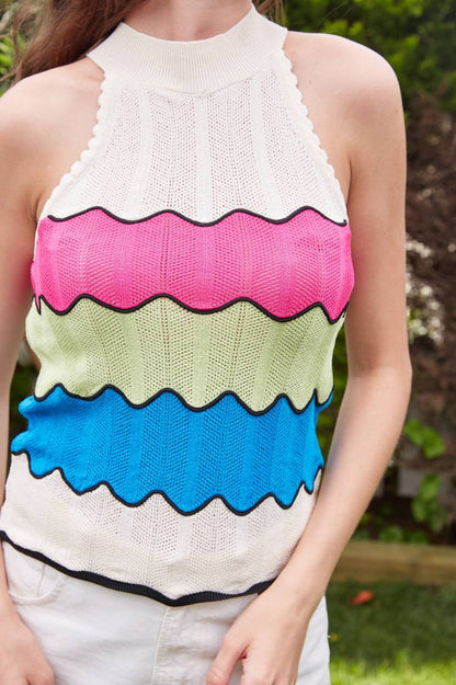 Colorblock knit top