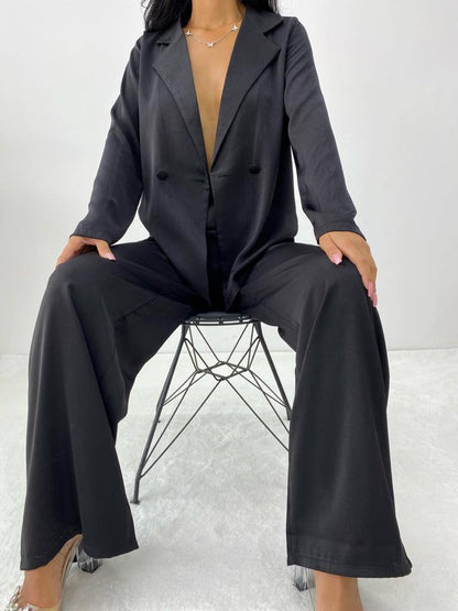 Qesto black satin set(Petite)