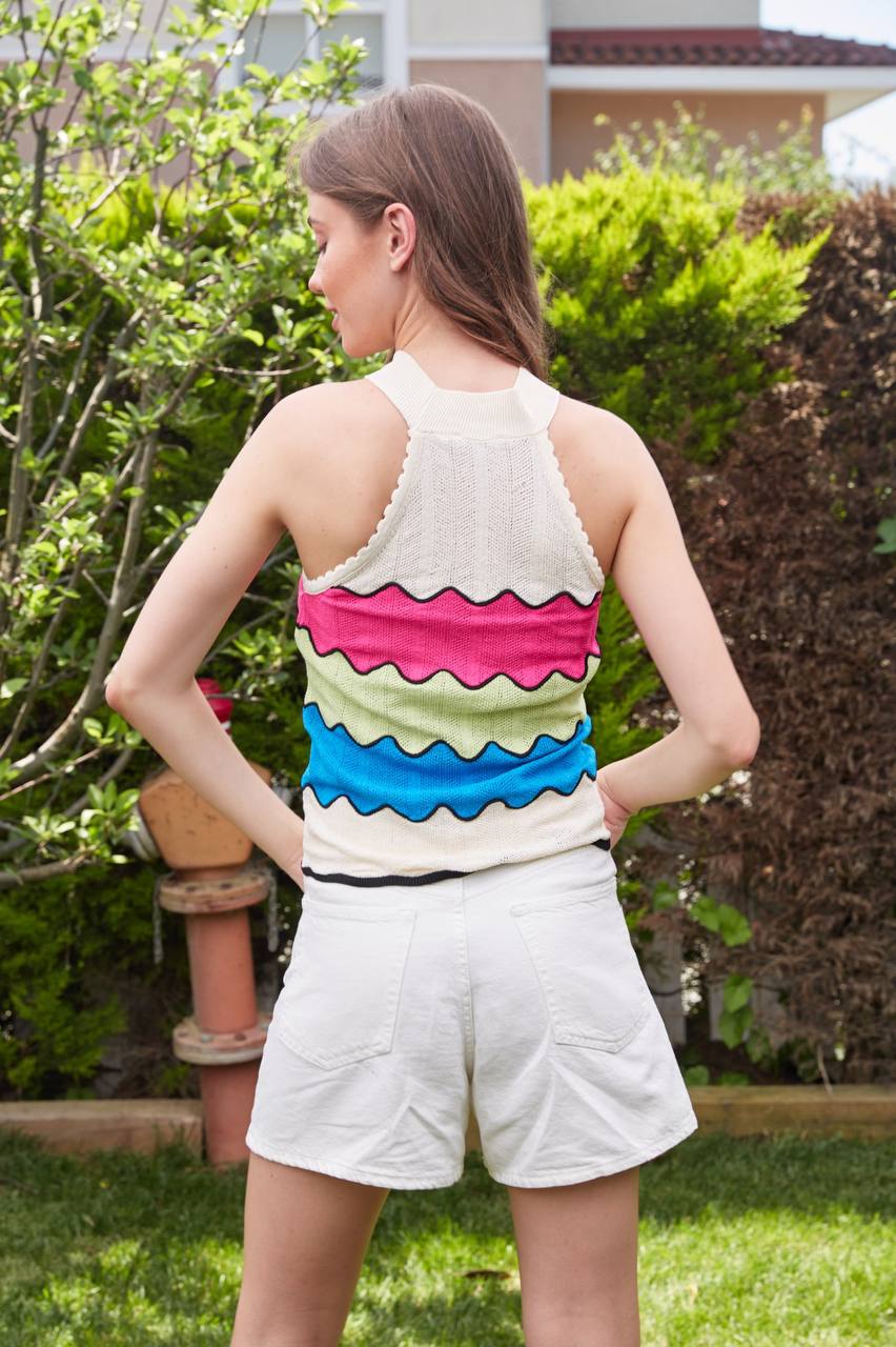 Colorblock knit top
