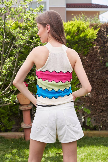 Colorblock knit top